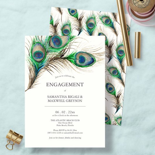 Invitations de la partie d'engagement Peacock Feat