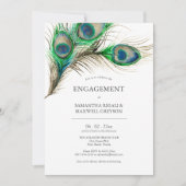 Invitations de la partie d'engagement Peacock Feat (Devant)