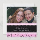 Invitations de la partie d'engagement photo en noi (Dos)