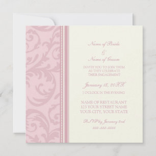 Invitations de la partie d'engagement Pink and Cre