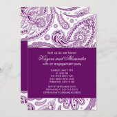 Invitations de la partie d'engagement Purple Paisl (Devant / Derrière)
