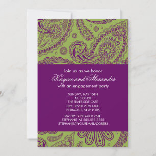 Invitations de la partie d'engagement Purple Paisl