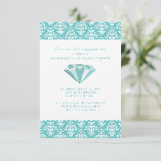 Invitations de la partie d'engagement (Turquoise) (Debout devant)