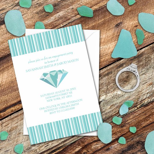 Invitations de la partie d'engagement (Turquoise)