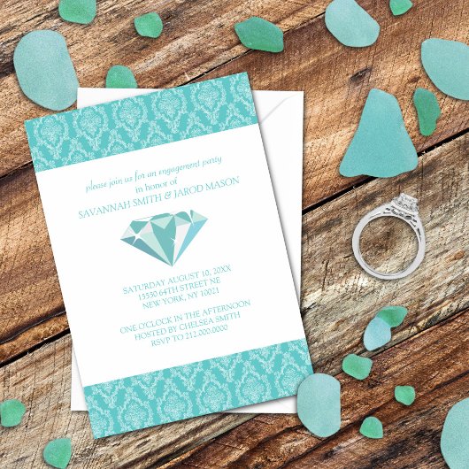 Invitations de la partie d'engagement (Turquoise)
