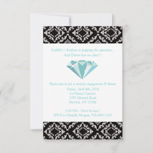 Invitations de la partie d'engagement (Turquoise)  (Devant)