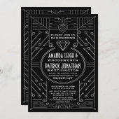 Invitations de la partie d'engagement Vintage Art  (Devant / Derrière)