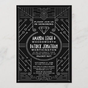 Invitations de la partie d'engagement Vintage Art 