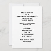 Invitations de la partie des diplômés de l'école d (Dos)