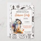 Invitations de la partie d'Halloween de chiot Spoo (Devant)