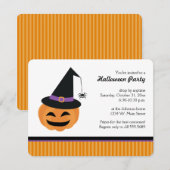 Invitations de la partie d'Halloween de Jack-o'-la (Devant / Derrière)