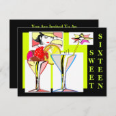 Invitations de la partie d'indulgence Sweet sixtee (Devant / Derrière)