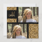 Invitations de la partie Empreinte de léopard (Dos)