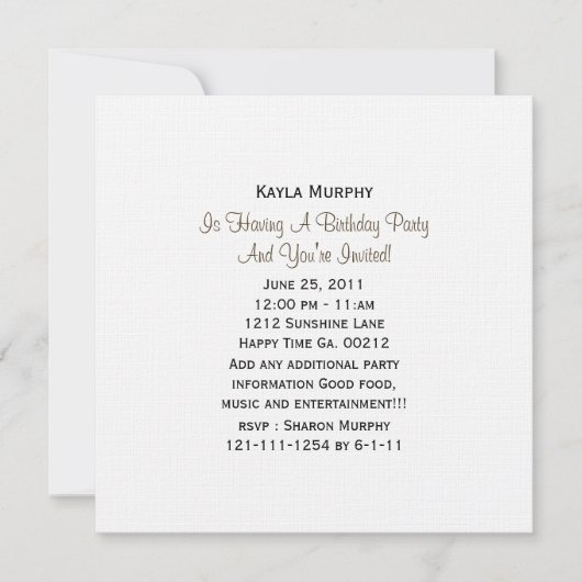 Invitations de la partie Empreinte de léopard (Devant)