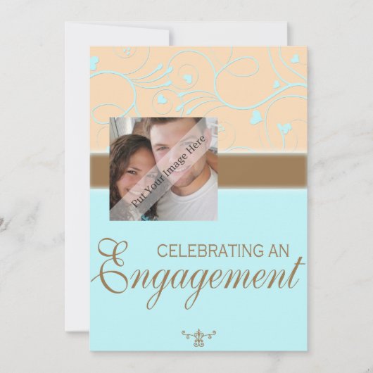 Invitations De La Partie Engagement Avec Photo (Devant)