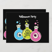 Invitations de la partie Halloween de chimie (Devant / Derrière)