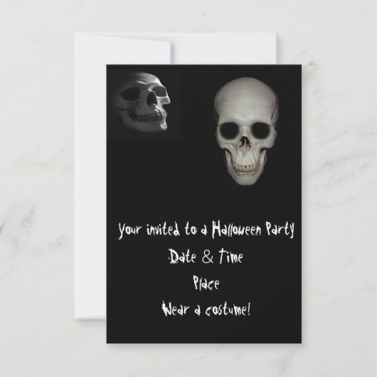 Invitations de la partie Halloween du crâne (Devant)