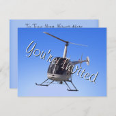 Invitations de la partie Hélicoptère Carte RSVP Hé (Devant / Derrière)