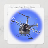 Invitations de la partie Hélicoptère Carte RSVP Hé (Devant / Derrière)