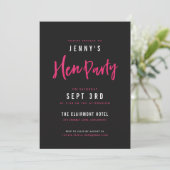 Invitations de la partie Hot Pink & Black Hen (Debout devant)