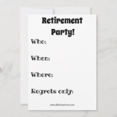 Invitations de la partie Humour de retraite (Dos)