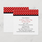 Invitations de la partie Ladybug (Devant / Derrière)
