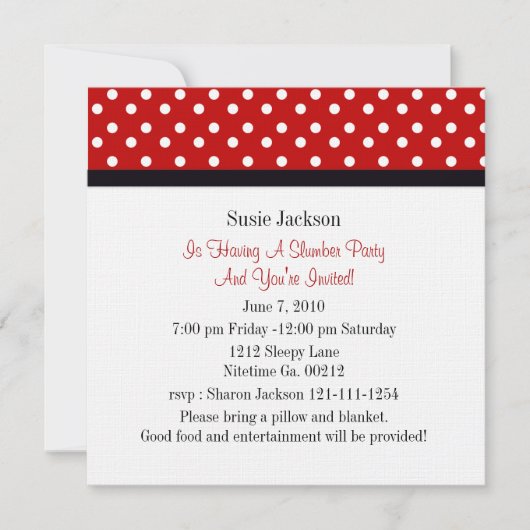 Invitations de la partie Ladybug (Devant)