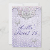 Invitations de la partie papillon diamant (Dos)