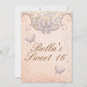 Invitations de la partie papillon diamant (Dos)