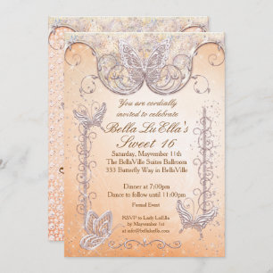 Invitations de la partie papillon diamant