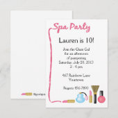 Invitations de la partie Spa pour enfants avec la  (Devant / Derrière)