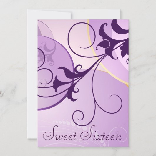 Invitations de la partie Sweet sixteen de Purple S (Devant)
