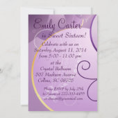 Invitations de la partie Sweet sixteen de Purple S (Dos)