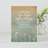 invitations de la partie vintage fleur sauvage (Debout devant)