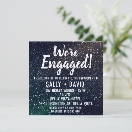 Invitations de la Parties scintillant Engagement P (Debout devant)