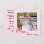 Invitations de la petite princesse rose (Devant / Derrière)