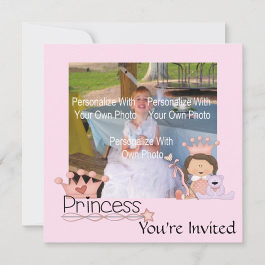 Invitations de la petite princesse rose (Devant)
