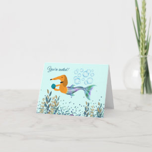 Invitations de la piscine Dachshund Mermaid Pool