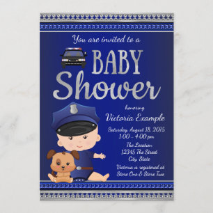 Invitations de la police de douche bébé