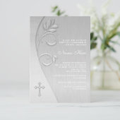 Invitations de la première communion blanche éléga (Debout devant)