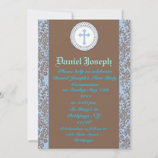 Invitations de la première communion sainte (Devant)