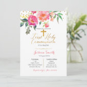 Invitations de la première communion sainte floral (Debout devant)