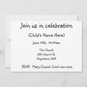 Invitations de la première sainte communion (Dos)