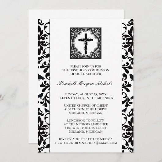 Invitations de la première sainte communion (Devant / Derrière)