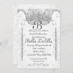 Invitations de la Princess Bling Diamond Party