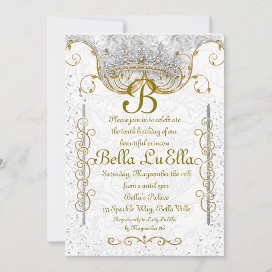 Invitations de la Princess Bling Diamond Party (Devant)