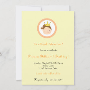 Invitations de la princesse à la fête d'anniversai