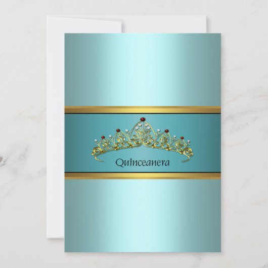 Invitations de la princesse bleue turquoise Quince (Devant)