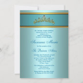 Invitations de la princesse bleue turquoise Quince (Dos)