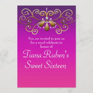 Invitations de la princesse indienne Gold Purple P